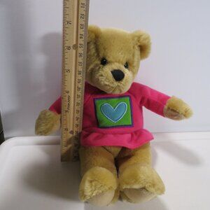 Hallmark girl bear with sewn on dress Plush Stuffed Animal